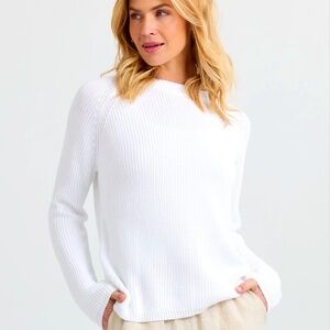 Pura Cashmere Pima cotton fisherman crew sweater